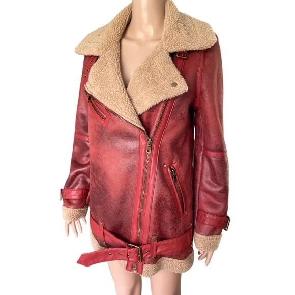 NEW Urban Outfitters Oversized Faux Leather Aviator Jacket